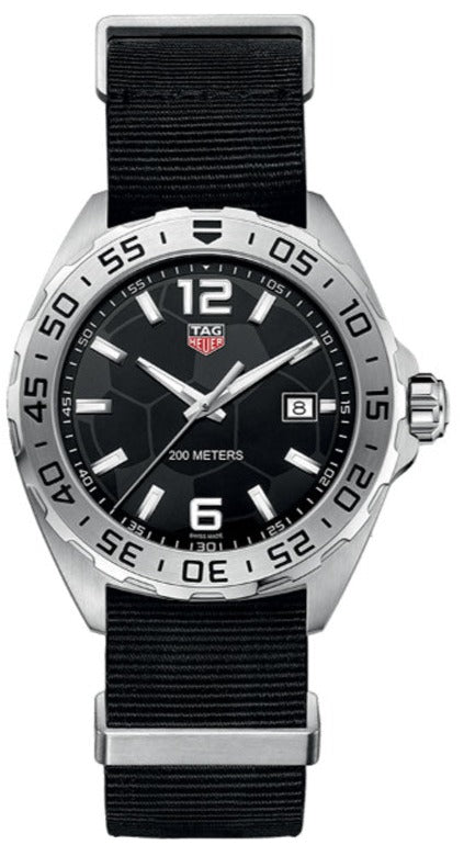 Reloj Tag Heuer Formula 1 de cuarzo con esfera negra y correa Nato negra para hombre Waz1015 Fc8198