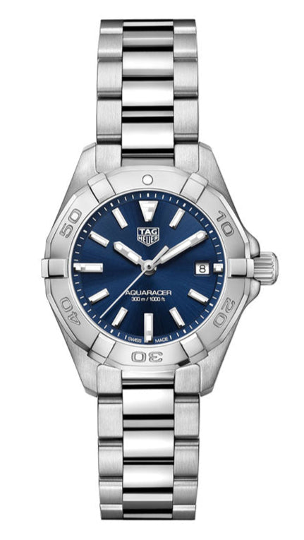 Reloj Tag Heuer Aquaracer de Acero Plateado y Esfera Azul para Mujer Wbd1412 Ba0741