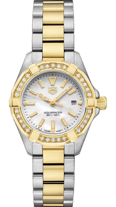 Reloj Tag Heuer Aquaracer de Acero Bicolor con Correa de Nácar y Diamantes para Mujer Wbd1421 Bb0321