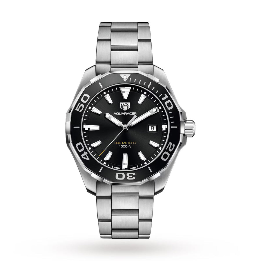 Reloj Tag Heuer Aquaracer de Cuarzo con Esfera Negra de Acero Inoxidable para Hombre Way101a Ba0746