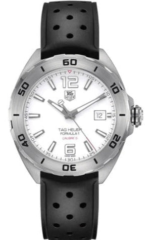 Reloj Tag Heuer Formula 1 de cuarzo, esfera blanca, correa de caucho negro, para hombre, modelo Waz2114 Ft8023