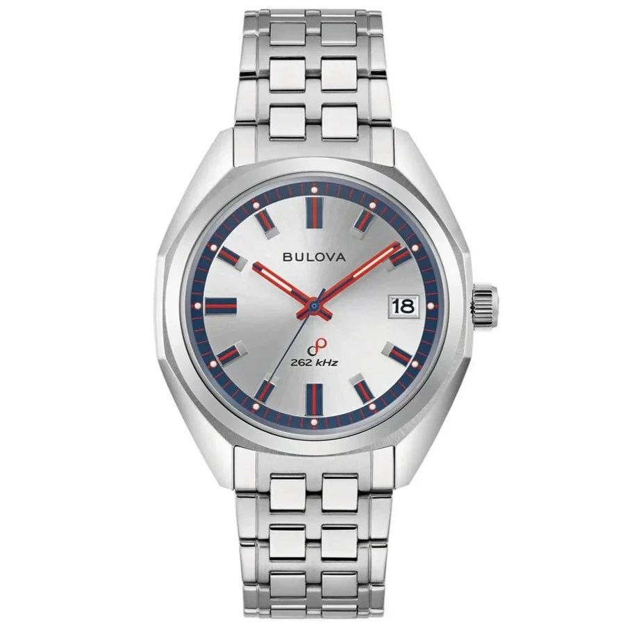 Reloj plateado automático Bulova Jet Star para hombre 96k112