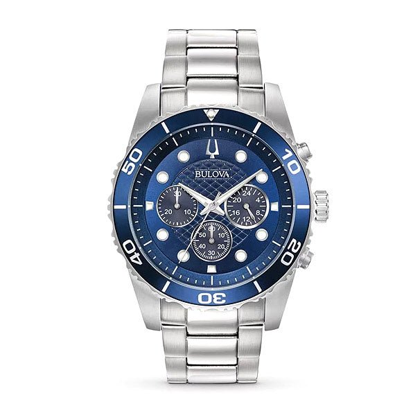 Reloj Bulova para hombre exclusivo, azul, 98a209