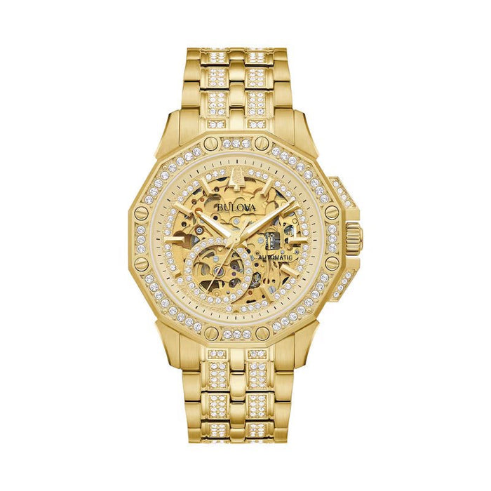 Reloj Bulova de oro para hombre de cristal 98a292