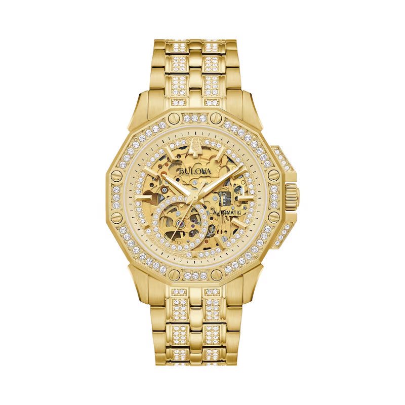 Reloj Bulova de oro para hombre de cristal 98a292
