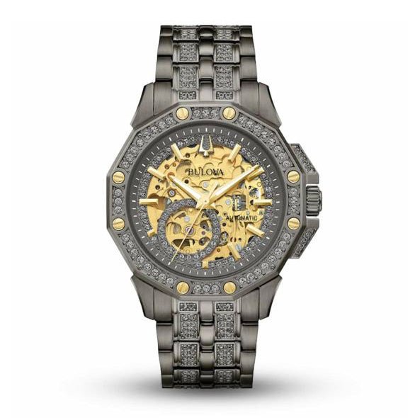 Bulova Crystal Reloj para Hombre Dorado 98a293