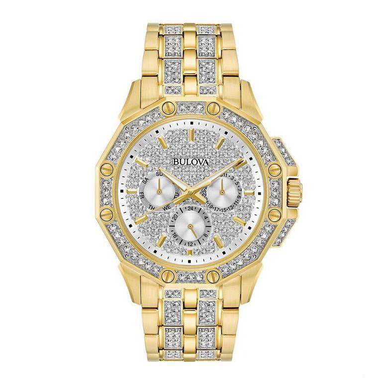 Reloj Bulova de Cristal Plateado para Hombre 98c126