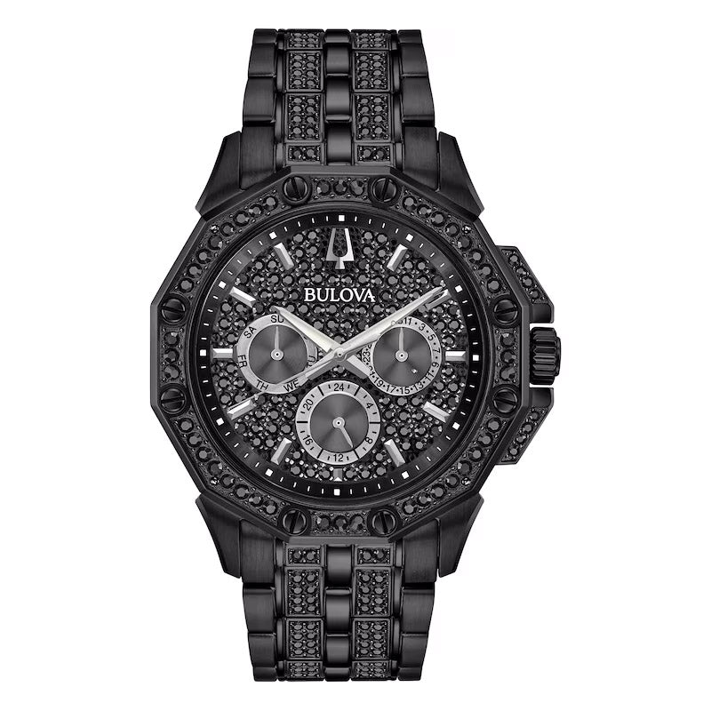 Reloj Bulova Crystal para hombre, negro 98c134