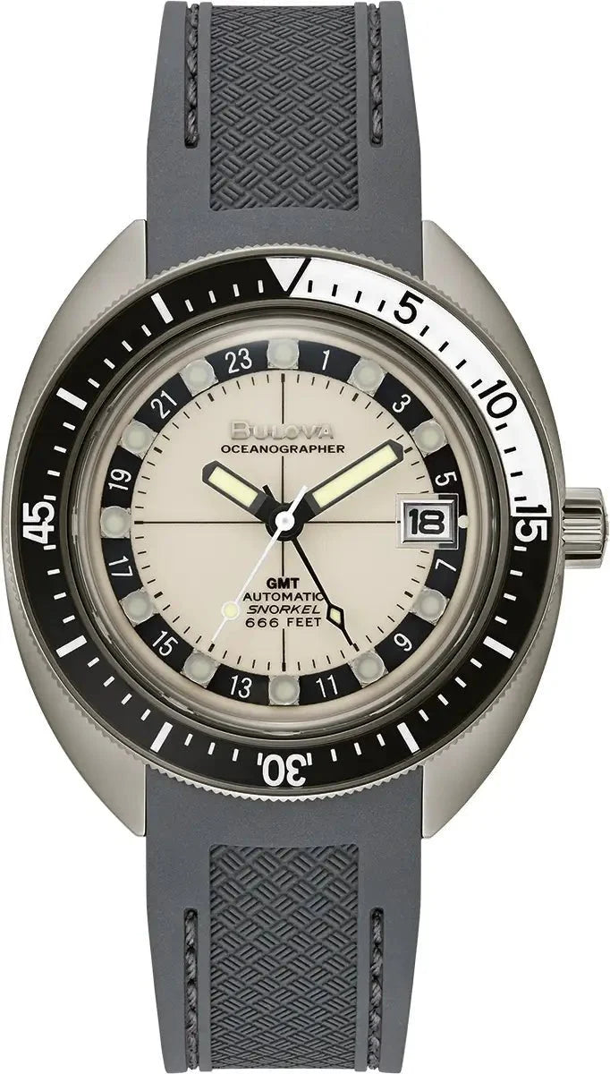 Reloj blanco para hombre Bulova Oceanographer GMT 98B407