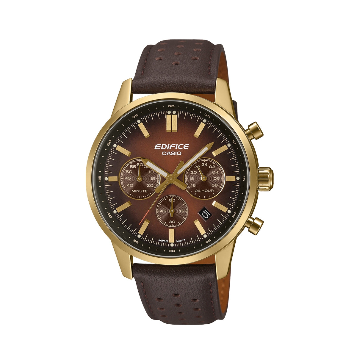 CASIO EDIFICE Mod. STANDARD CHRONOGRAPH GOLD - BROWN-0