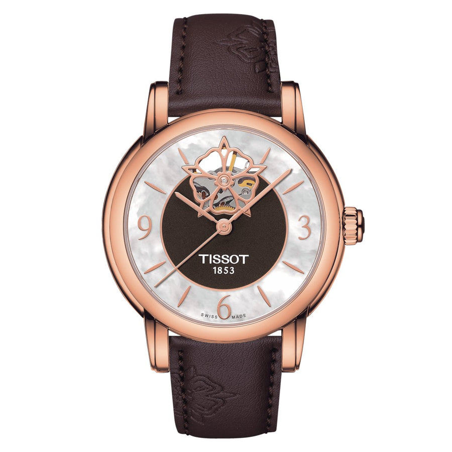 Tissot Reloj Automático para Mujer Heart Flower 35mm Powermatic 80 Marrón T0502073711704