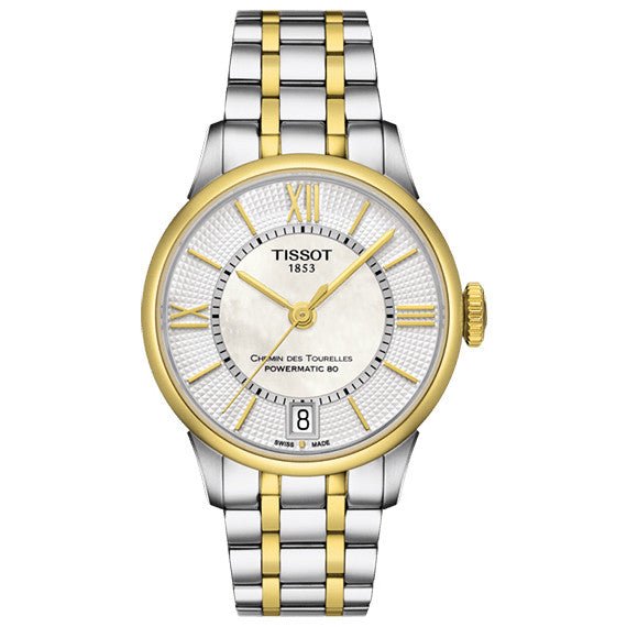Reloj automático Tissot para mujer Chemin Des Tourelles Powermatic 80 bicolor T0992072211800