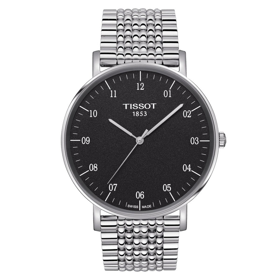 Reloj de hombre Tissot Everytime 42mm Negro Plateado T1096101107700