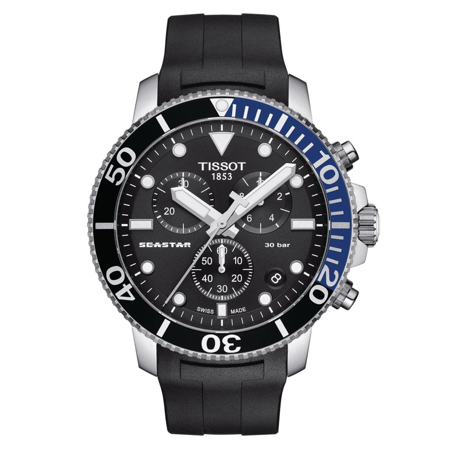 Reloj de hombre Tissot Seastar 1000 Cronógrafo Negro T1204171705102