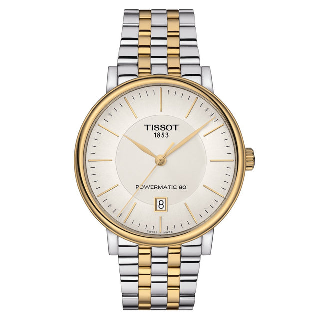 Tissot Mens Watch Carson Auto T Classic 40mm Silver Gold T1224072203100