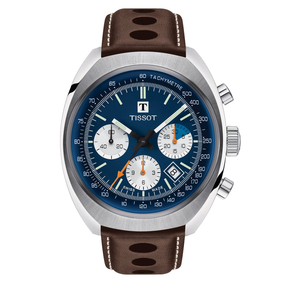 Reloj Tissot para hombre T Heritage 1973 Cronógrafo 43mm Azul Marrón T1244271604100