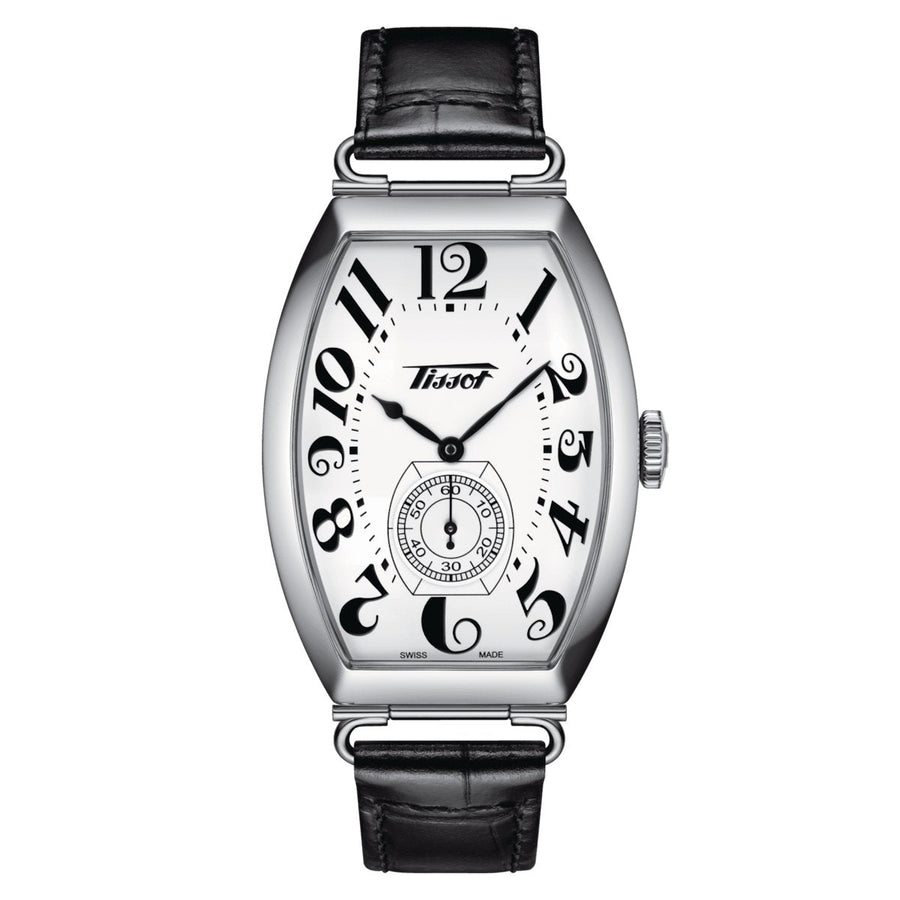 Reloj Tissot de mujer Heritage Porto de cuerda manual, negro y blanco T1285051601200