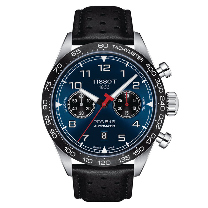 Tissot Mens Watch Prs 516 Automatic Chronograph 45mm Black Steel T1316271604200