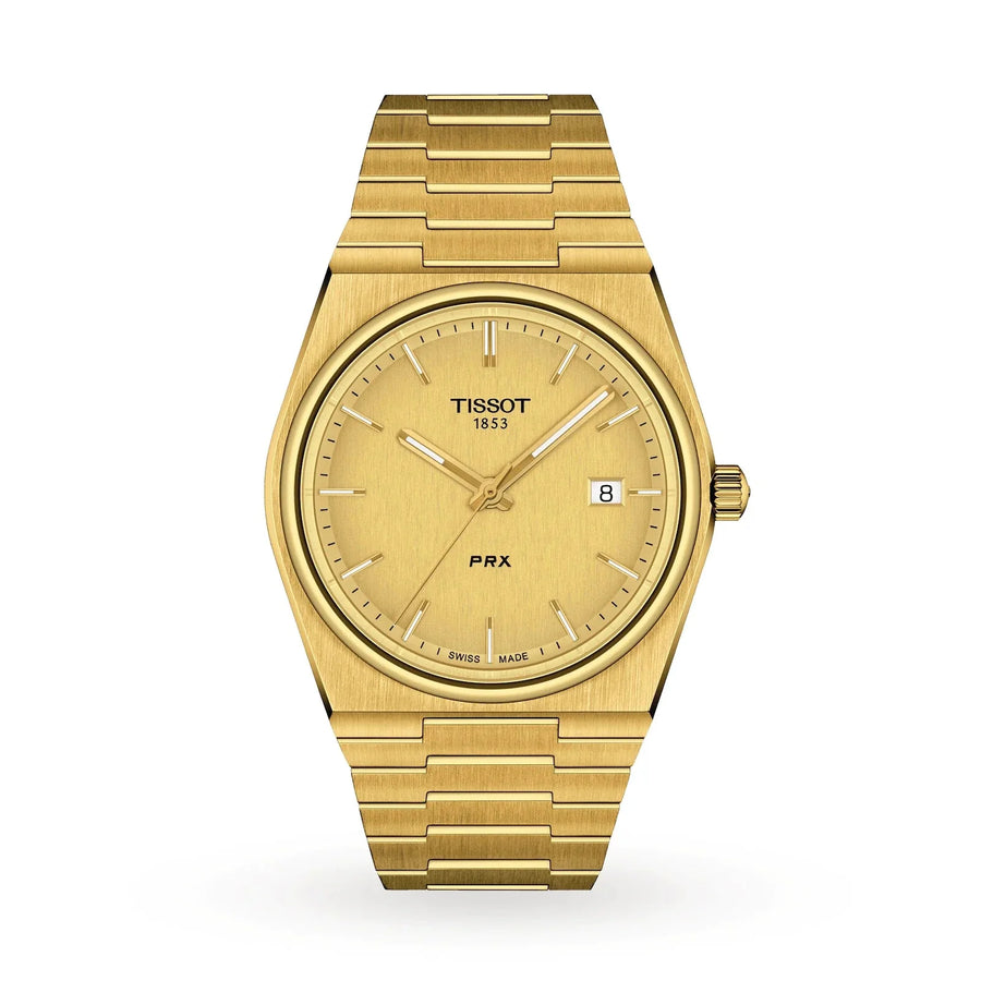 Reloj Tissot para hombre Prx Oro Amarillo T1374103302100