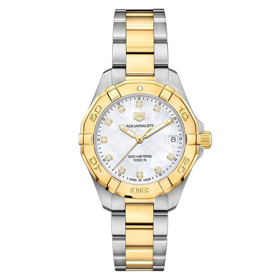 Reloj de mujer Tag Heuer Aquaracer de acero inoxidable y chapado en oro