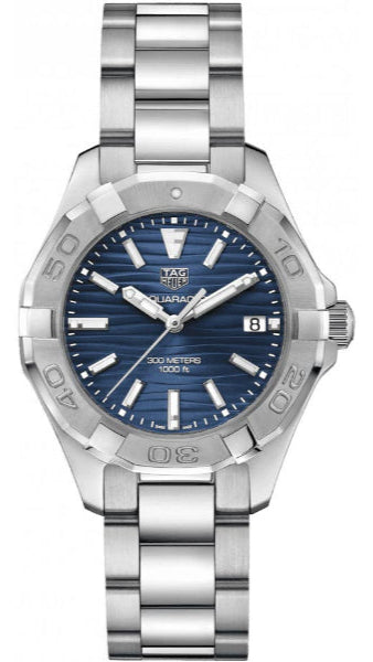 Reloj Tag Heuer Aquaracer Esfera Azul Correa de Acero Plateada para Mujer Wbd131d Ba0748