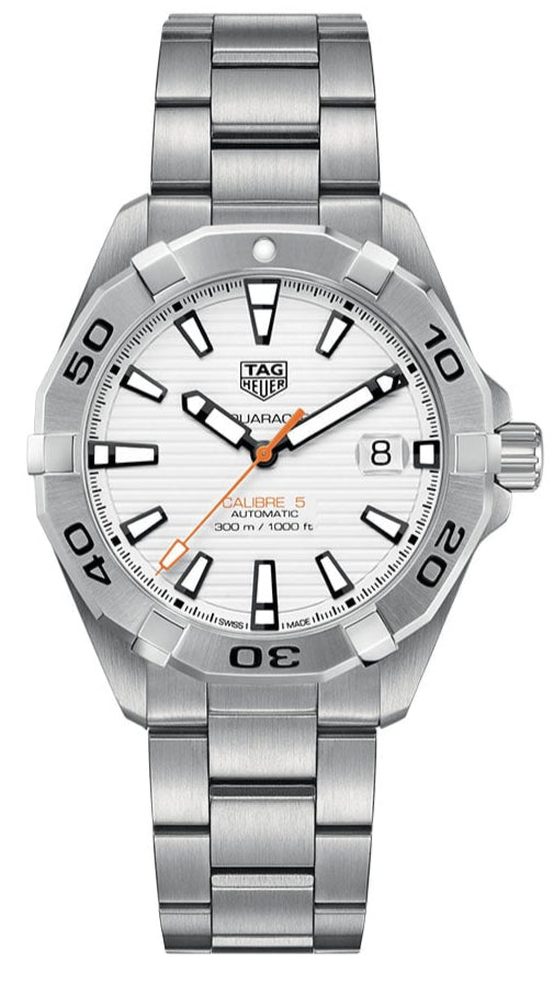 Reloj Tag Heuer Aquaracer Automático con esfera blanca y correa de acero plateado para hombre Wbd2111 Ba0928