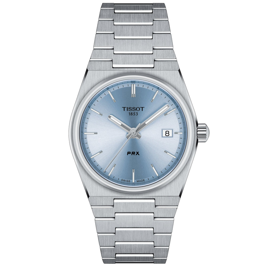 Reloj unisex Tissot Prx 35 mm azul claro T1372101135100