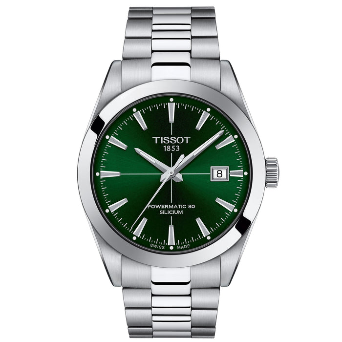 Reloj Tissot Gentleman Powermatic 80 Silicium para hombre, esfera verde T1274071109101
