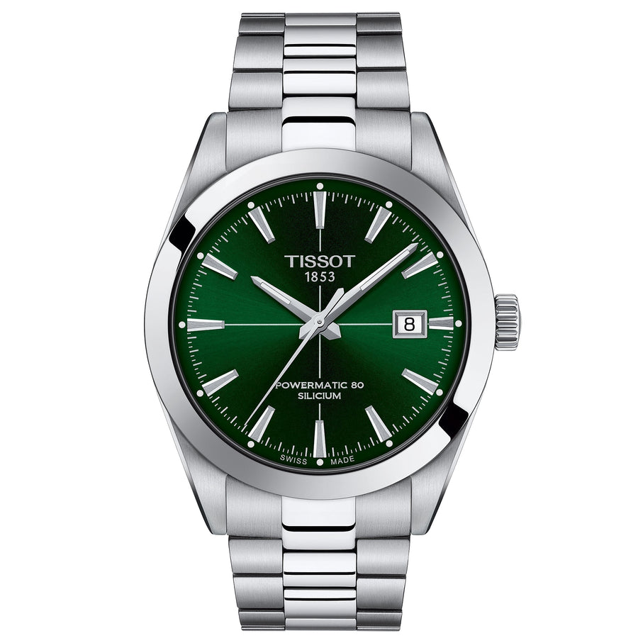 Reloj Tissot Gentleman Powermatic 80 Silicium para hombre, esfera verde T1274071109101