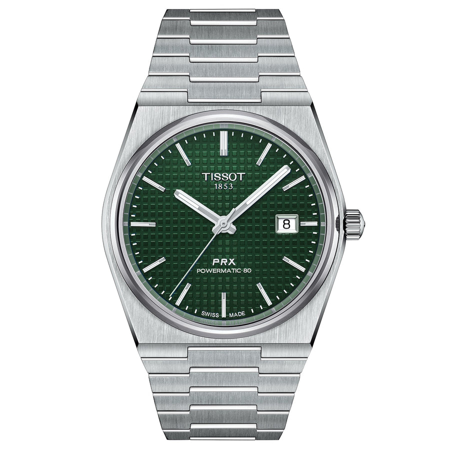 Reloj Tissot Prx Powermatic 80 para hombre, verde, T1374071109100