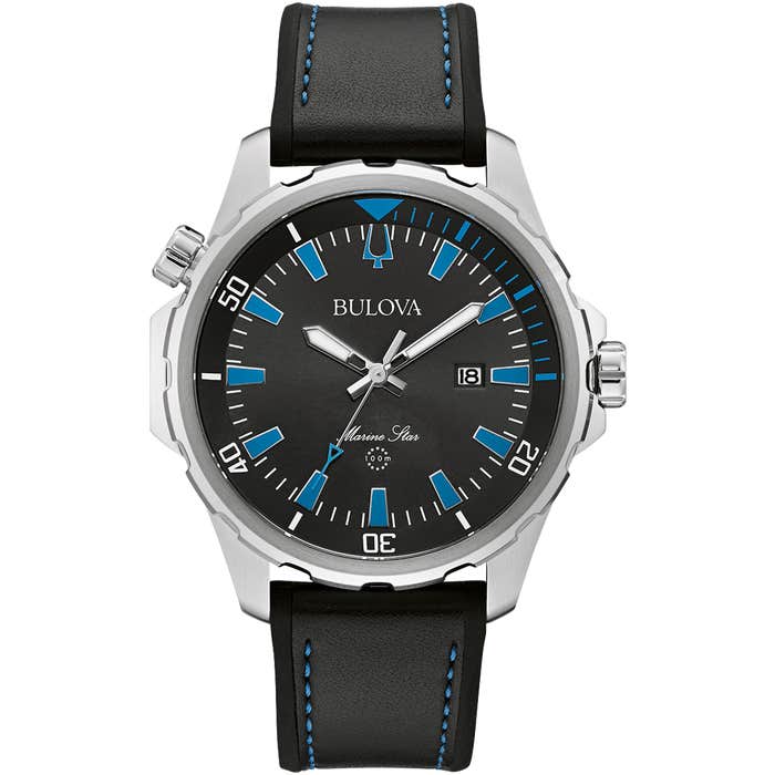 Reloj Marine Star de cuero negro 96b337