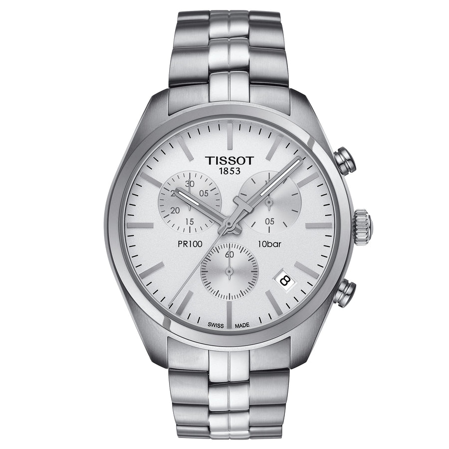 Reloj de hombre Tissot Pr 100 Cronógrafo Plata T1014171103100