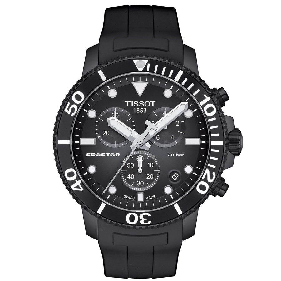 Reloj de hombre Tissot Seastar 1000 Chronograph negro T120 417 37 051 02