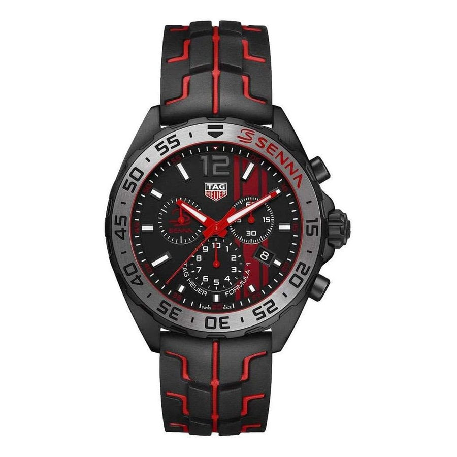 Reloj de Hombre Tag Heuer Formula 1 Cuarzo Cronógrafo 43mm Caja de Acero Inoxidable con Correa de Caucho Negro Esfera Negra