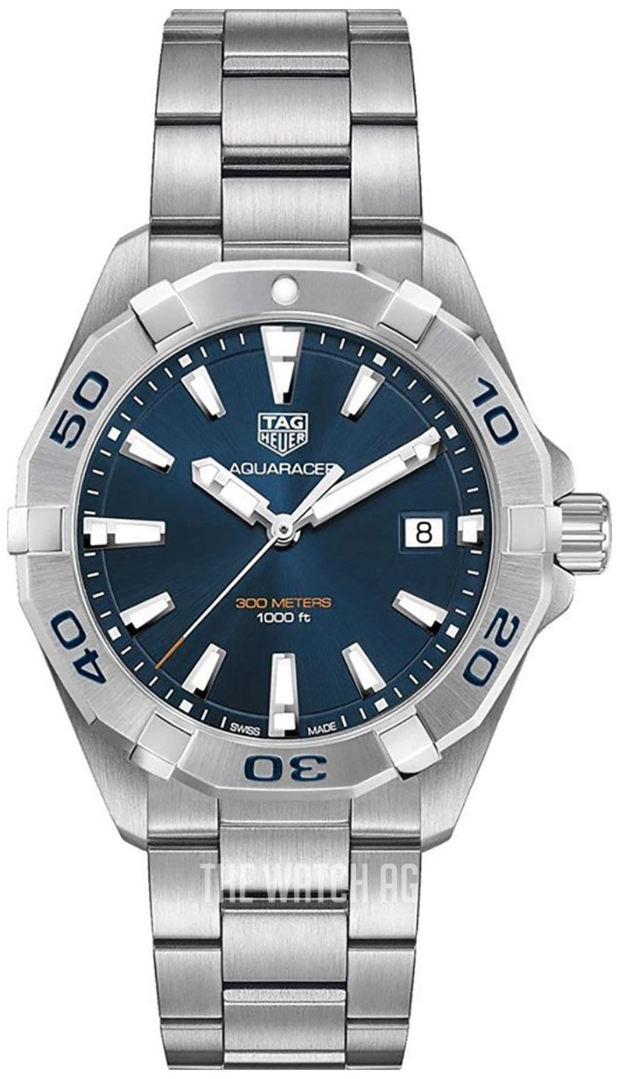 Reloj Tag Heuer Aquaracer Automático Esfera Azul Correa de Acero Plateado para Hombre Wbd2112 Ba0928