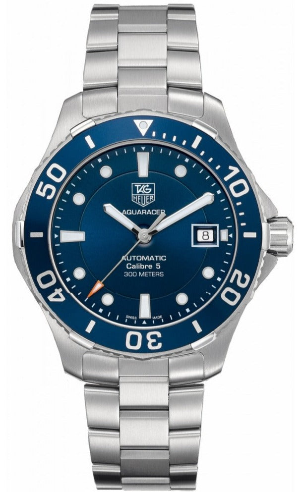 Tag Heuer Aquaracer Calibre 5 Automático Esfera Azul Correa de Acero Plateado Reloj para Hombre WAN2111 BA0822