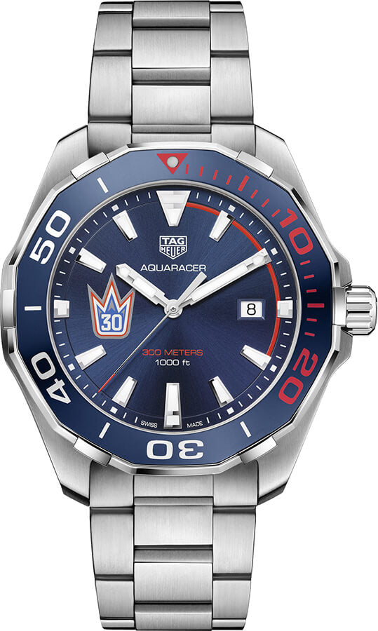 Reloj Tag Heuer Aquaracer Henrik Lundqvist Edición Especial Esfera Azul Correa Acero Plateada Para Hombre Way101j Ba0746