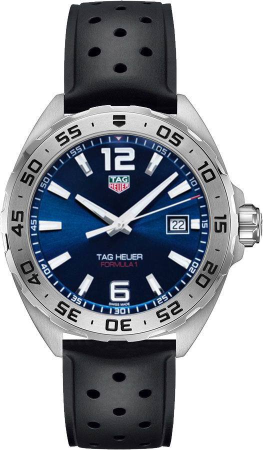 Reloj para hombre Tag Heuer Formula 1 de cuarzo, esfera azul, correa de caucho negra Waz1118 Ft8023