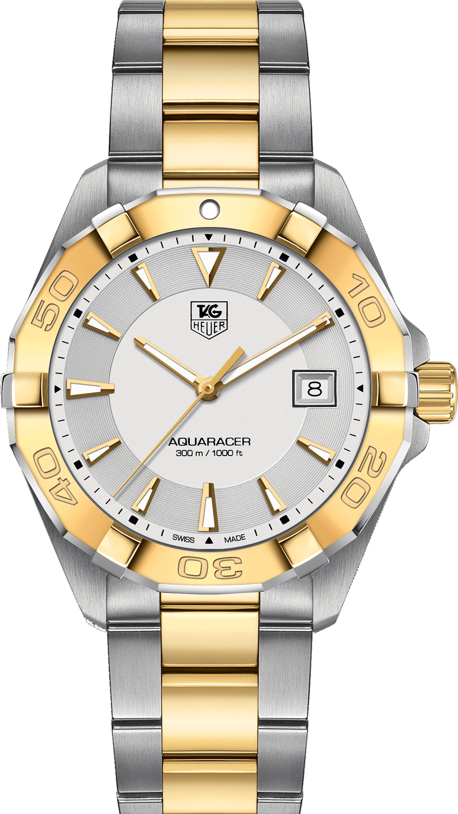 Reloj Tag Heuer Aquaracer de Acero con Esfera Plateada y Correa Bicolor para Mujer Wbd1120 Bb0930
