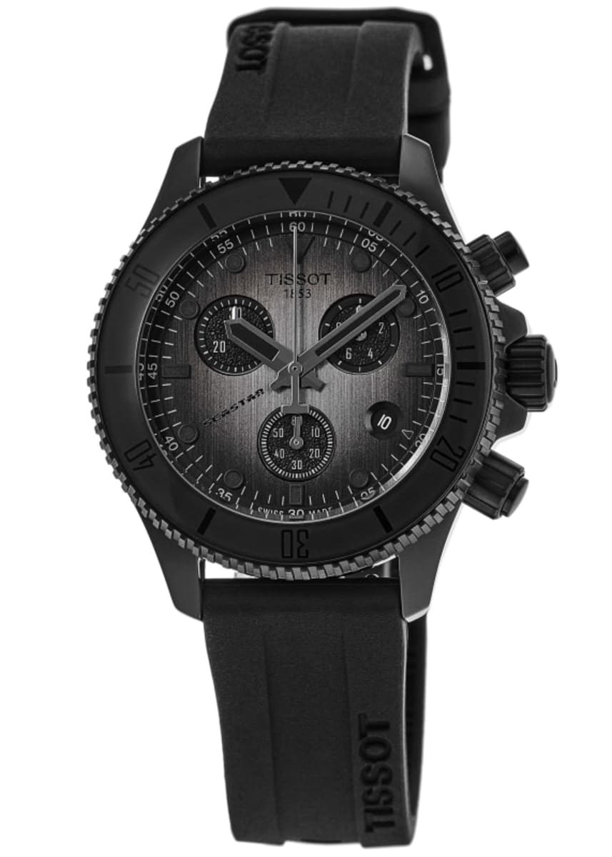 Tissot Seastar 1000 Cuarzo Cronógrafo 38mm PVD Negro Caucho T120.217.37.061.00